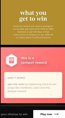 CRED App Big Wins Section