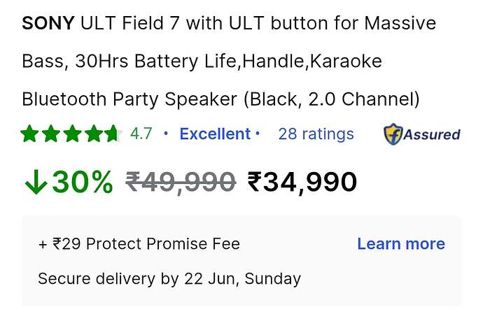 Sony ULT Field 7 Speaker Front View