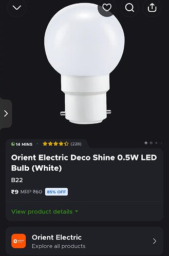 Orient Lighting Sale on Blinkit