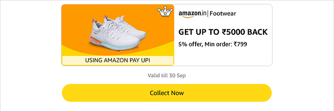 Amazon Pay UPI Footwear Cashback Offer