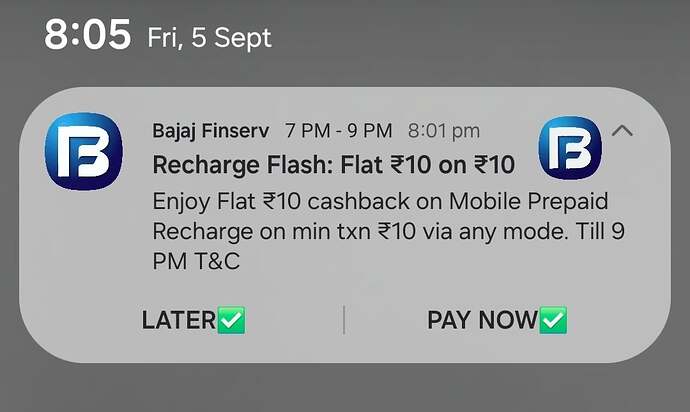 Bajaj ₹10 Off Offer