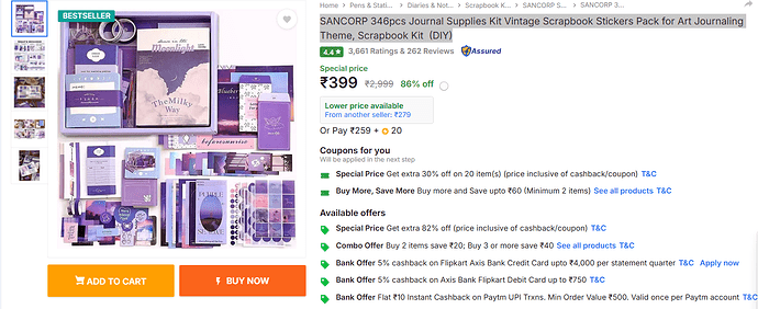 SANCORP Vintage Scrapbook & Journal DIY Kit