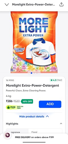 More Light Extra Power Detergent 4kg
