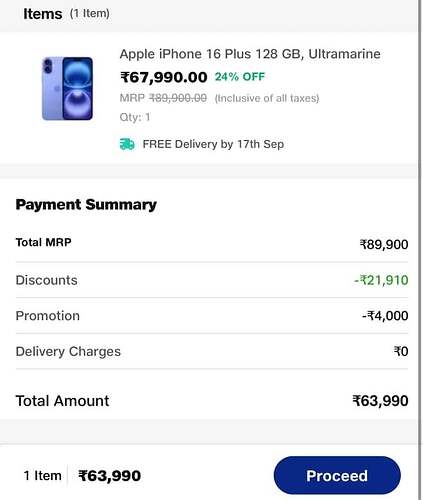 iPhone 16 Plus Offer Details