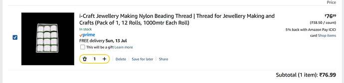 i-Craft Nylon Beading Thread for Jewellery Making