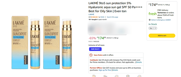 LAKMÉ 9to5 Sun Gel