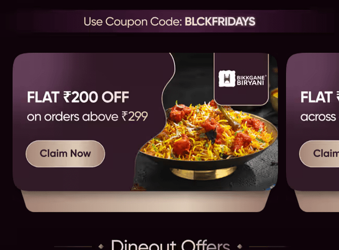 Swiggy Black Friday Deal Screenshot 1