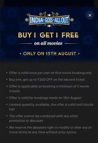 District Movie Ticket BOGO Offer