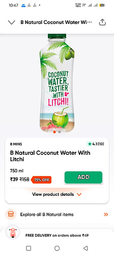B Natural Coconut Water with Litchi