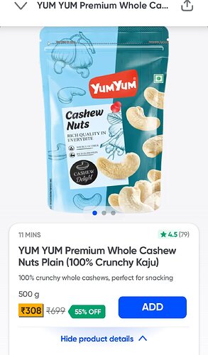Yum Yum Cashew 500g