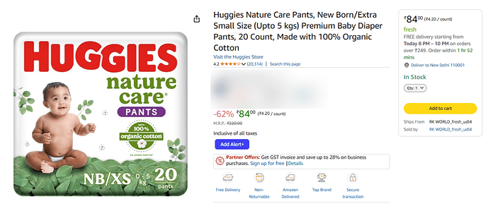 Huggies Nature Care Pants
