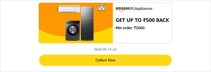Amazon Home Appliances Cashback Offer