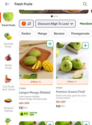 Swiggy Instamart Fruits & Vegetables Offer Screenshot 2