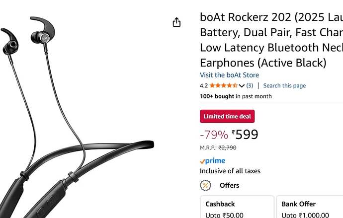 boAt Rockerz 202 Neckband Earphones