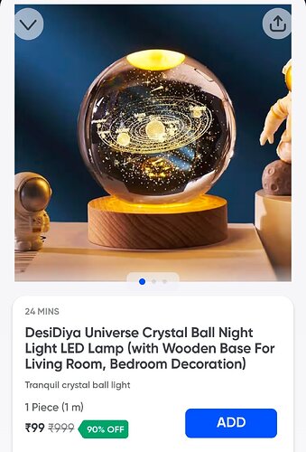 DesiDiya Universe Crystal Ball LED Night Light