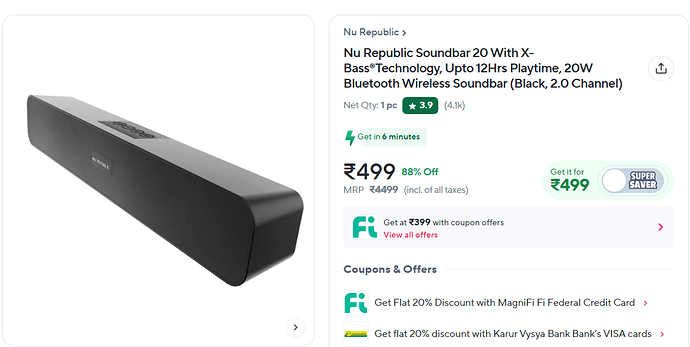 Nu Republic Soundbar 20