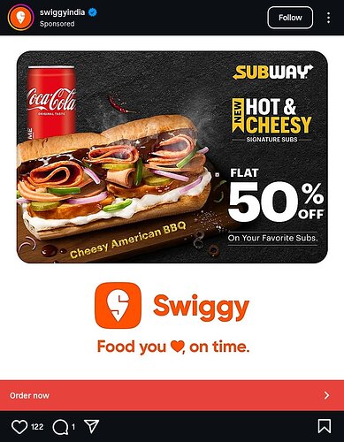 Swiggy Subway 50% Off Deal