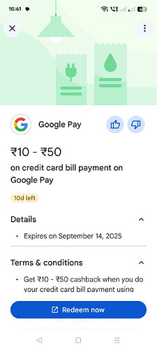 Google Pay Credit Card Bill Payment Offer