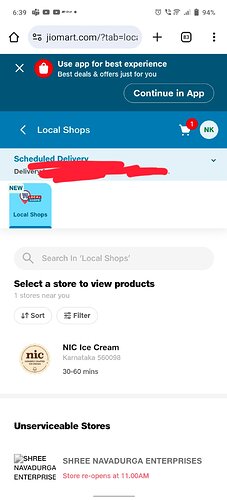 JioMart new app interface with local store focus