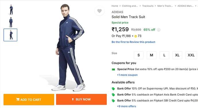ADIDAS Solid Men's Track Suit Blue