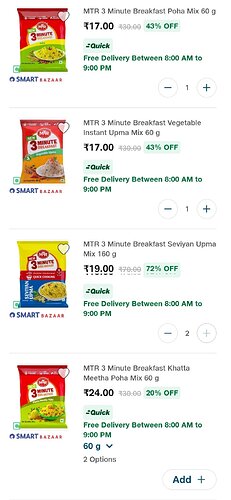 MTR 3-Minute Breakfast Items