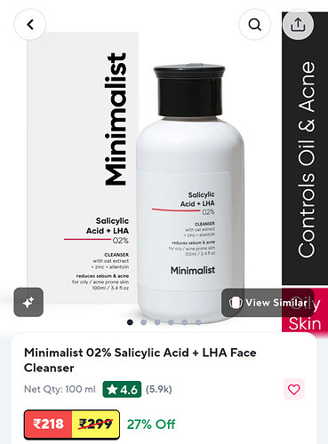 Minimalist 2% Salicylic Acid LHA Face Cleanser