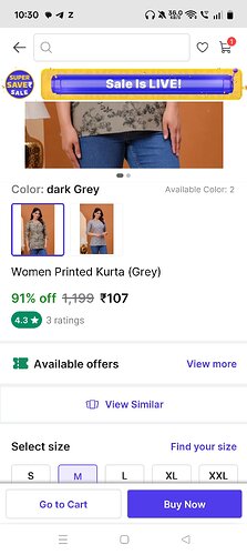 Women's Printed Grey Kurta