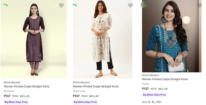 Ethnicbasket Women's Kurtas & Kurtis Offer