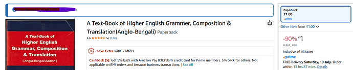 A Text-Book of Higher English Grammer, Composition & Translation(Anglo-Bengali)