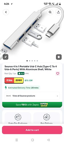 Sounce 4-in-1 Portable USB-C Hub