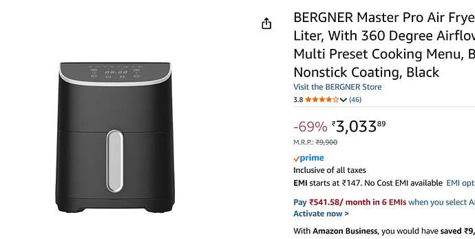 BERGNER Master Pro Air Fryer Offer