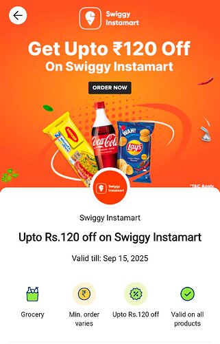 Paytm Swiggy Instamart Discount Offer
