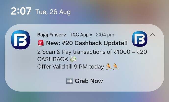 Bajaj Finserv Scan & Pay Offer