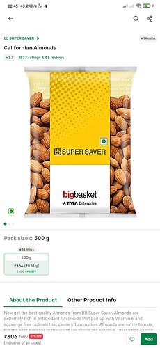 Bigbasket Californian Almonds Offer