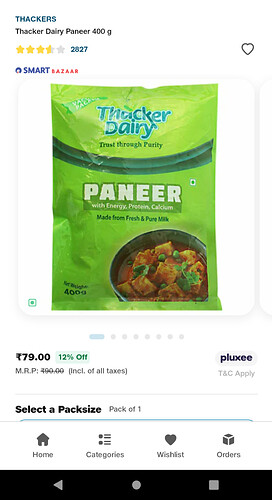 JioMart Paneer 400g Offer