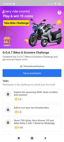 Flipkart Bike & Scooter Challenge Screenshot