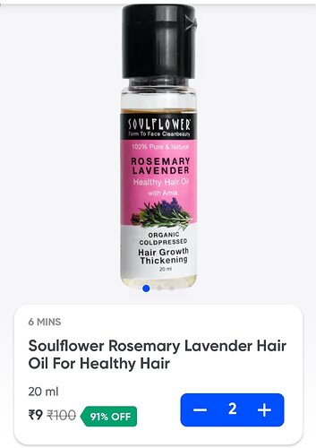 Soulflower Rosemary Lavender Hair Oil
