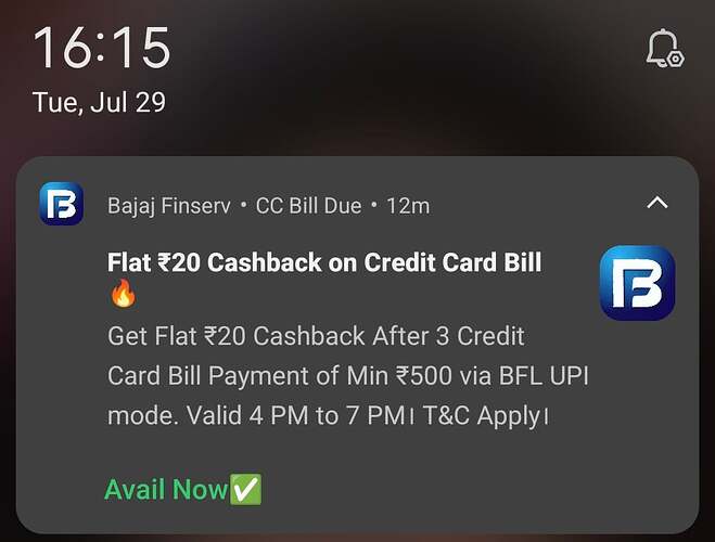 Bajaj Finserv UPI Cashback Offer