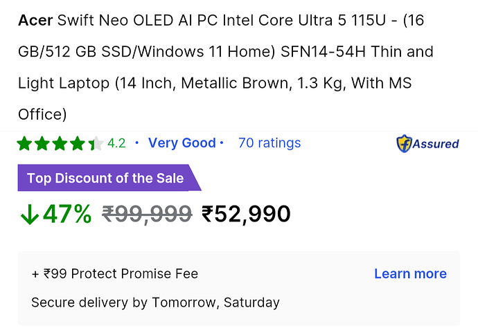 Acer Swift Neo OLED AI PC