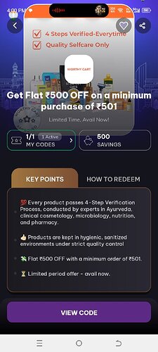 Times Prime Worthy Cart Offer Screenshot