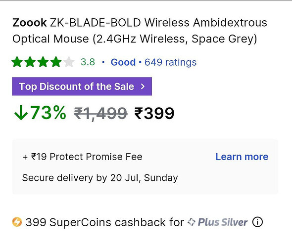 Zoook ZK-BLADE-BOLD Wireless Optical Mouse