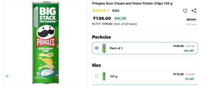 Pringles Sour Cream & Onion