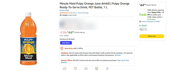 Minute Maid Pulpy Orange Juice