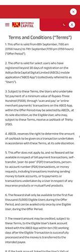 ABCD UPI Payment Offer