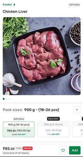 Bigbasket Chicken Liver 900g
