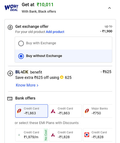 Bank Offer Details