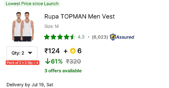 Rupa Topman Vest Pack of 4