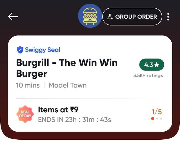 Swiggy Burgrill Screenshot