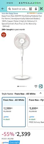 Bajaj Frore Neo Pedestal Fan