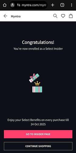 Myntra Insider Free Membership Offer